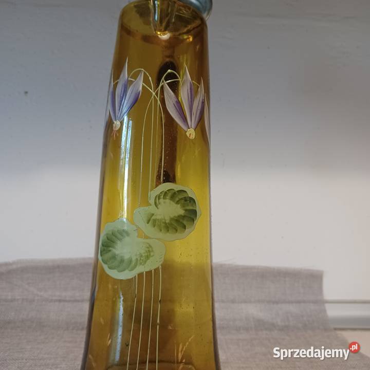 Secesyjny szklany dzban do wina z końca19 w Birofilistyka dolnośląskie Wrocław