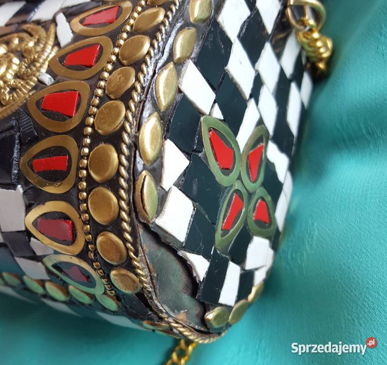 Nowa indyjska torebka kopertówka metalowa retro Szczecin