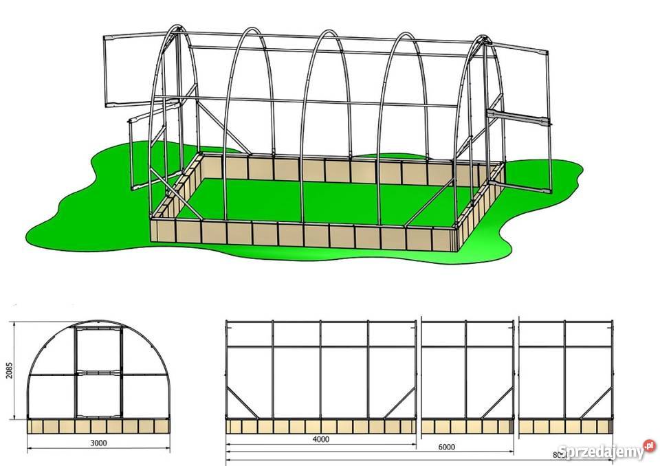 Szklarnia Maja 24 m2 3x8 m poliwęglan 6 mm Warszawa sprzedam