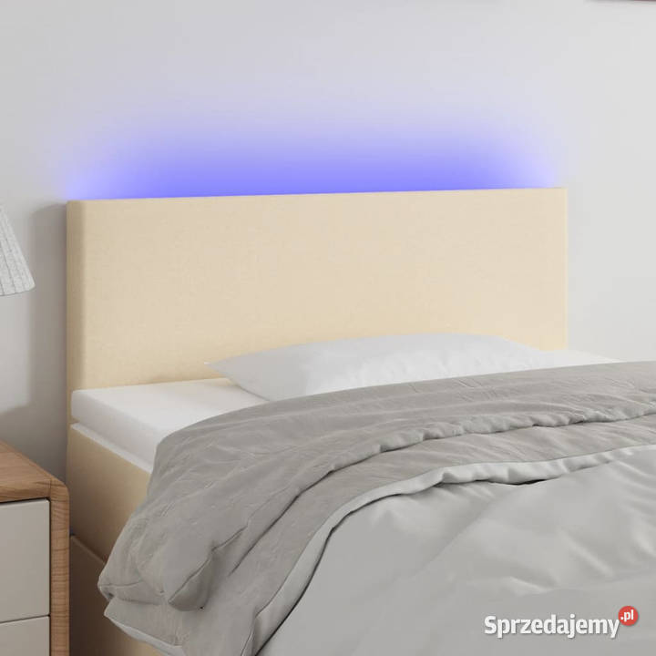 Zagłówek do łóżka z LED kremowy 80x5x7888 Warszawa