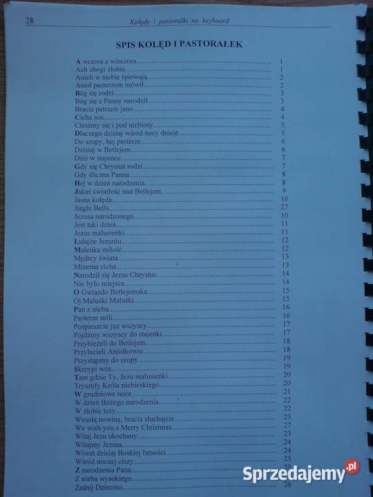 Polskie i angielskie kolędy i pastorałki słowa Kraków sprzedam