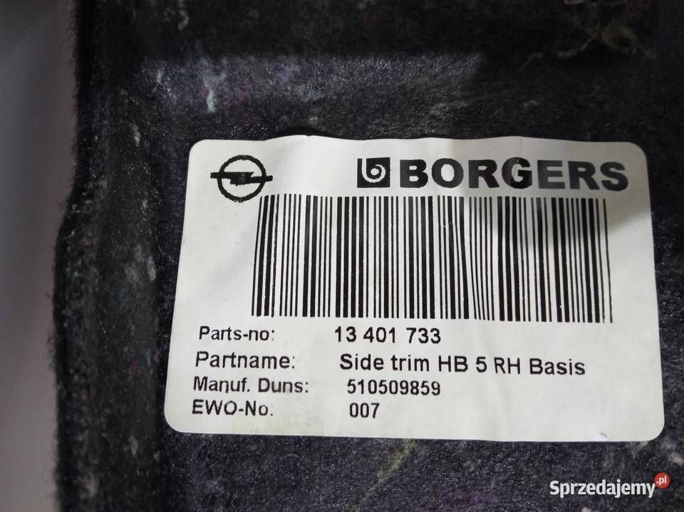 TAPICERKA BOCZEK BAGAŻNIKA LEWY PRAWY OSŁONA sprzedam