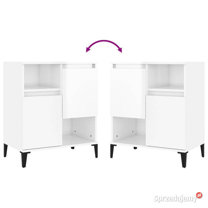 Komody 3 biel z połyskiem 60x35x70 WM3185745 Komody