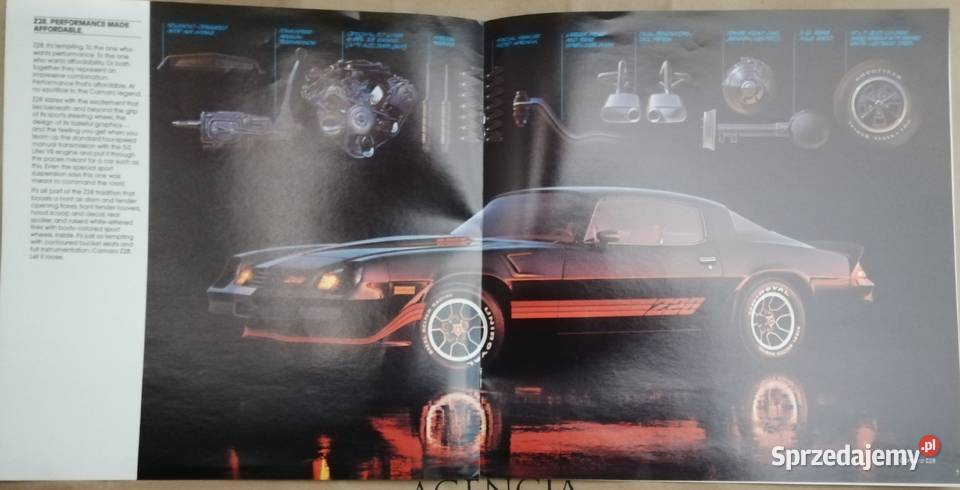 1981 Chevrolet Camaro USA prospekt folder małopolskie Kraków