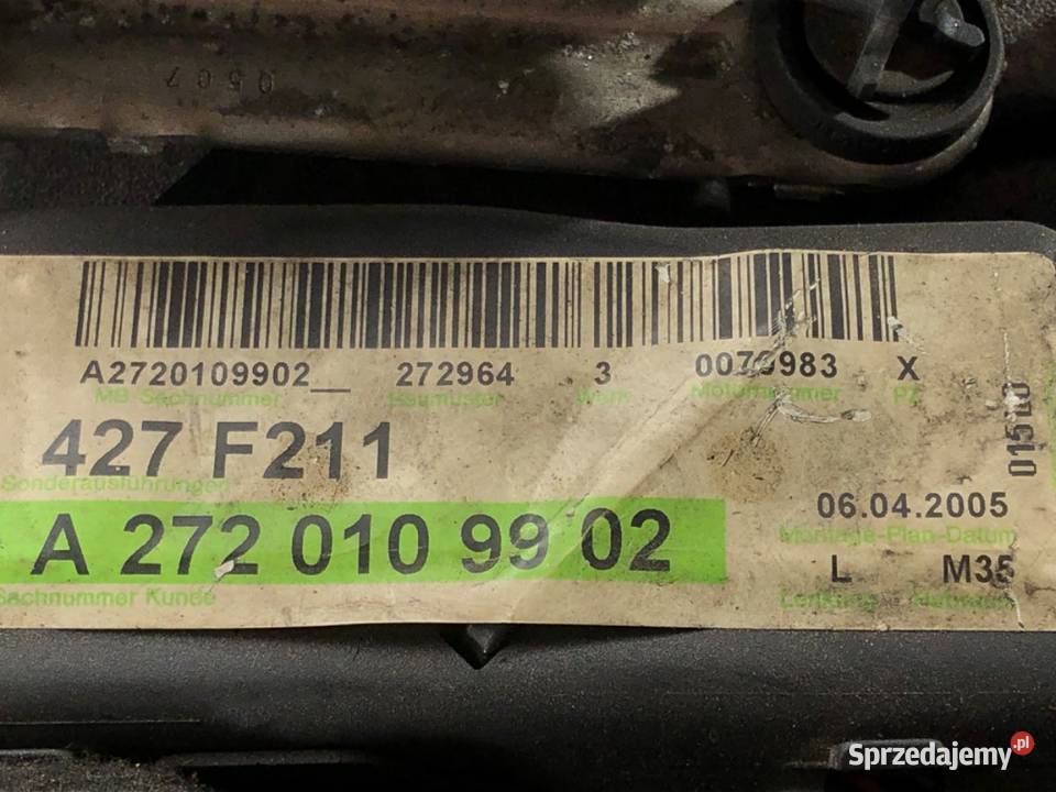 SILNIK KOMPLETNY MERCEDES 35 272 272964 0411 podkarpackie