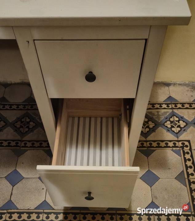 Biurko IKEA Hemnes z nadstawką białe duże