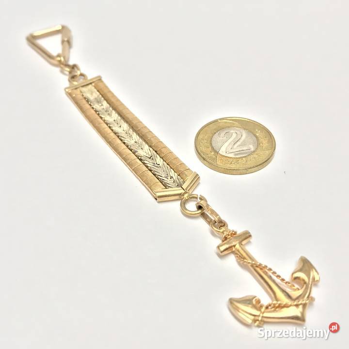 Złoty WISIOREK zawieszka 18K żeglarska KOTWICA Biżuteria dla Panów Warszawa