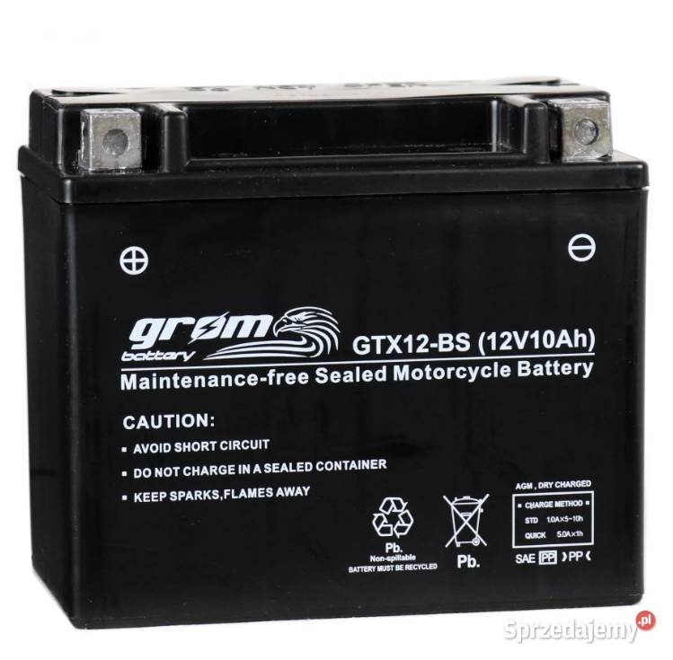 Akumulator motocyklowy GROM GTX12BS YTX12BS 12V mazowieckie Siedlce