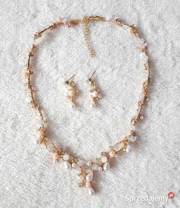 Korona tiara opaska naszyjnik kolczyki komplet Szczecin