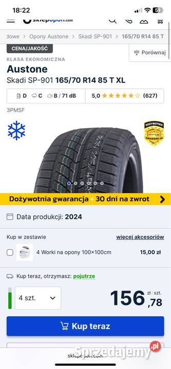 Koła opony zimowe 14 5x100 Dąbrowa Górnicza