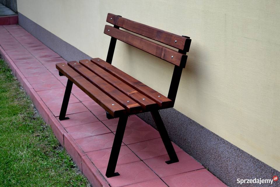 ŁAWKA stalowa PARKOWA OGRODOWA MIEJSKA 180 W043 czarny Miejsce Piastowe