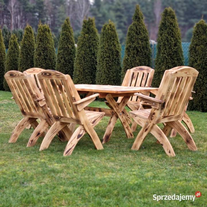 Meble ogrodowe z drewna opalanego meble składane drewno Zestawy mebli ogrodowych Kalety