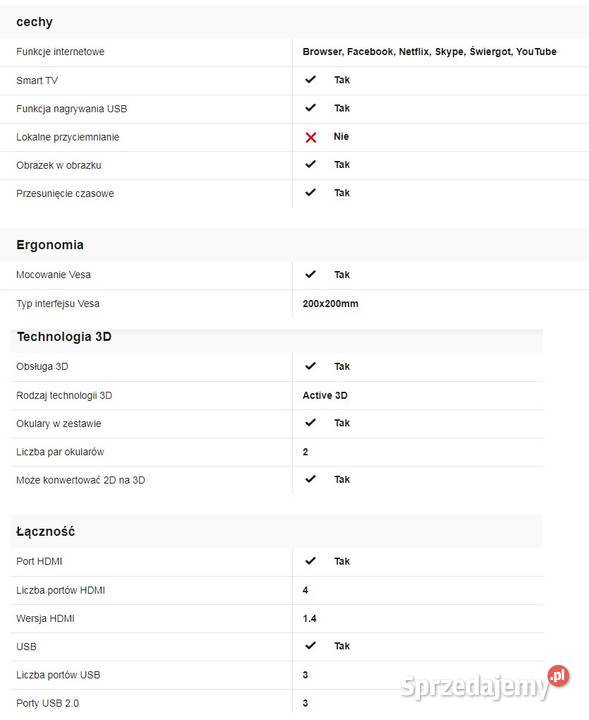 TV Samsung UE40F6400AW 3D Smart PIP 40