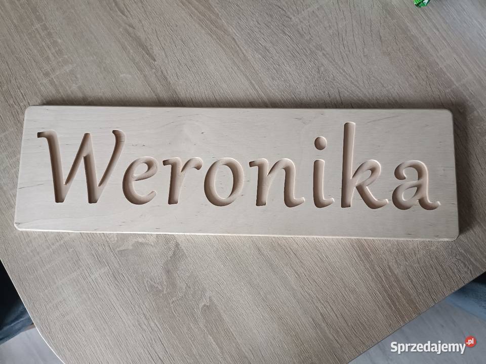 Deska drewniana z napisem Weronika Dekoracje i ozdoby Kwidzyn