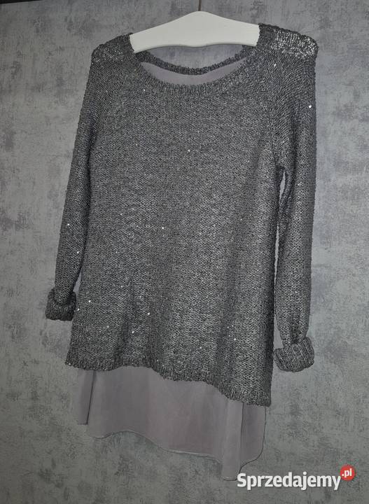 Sweter damski srebrna nitka 38M Łódź