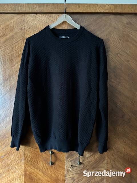 Sweter męski M Carry czarny we wzór jednolity