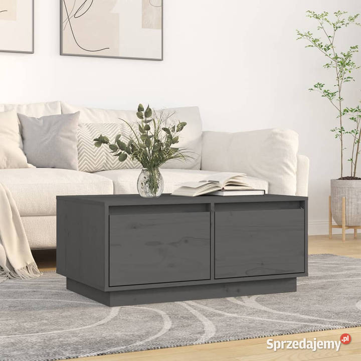 Stolik kawowy szary 80x50x35 lite drewno sosnowe Warszawa sprzedam