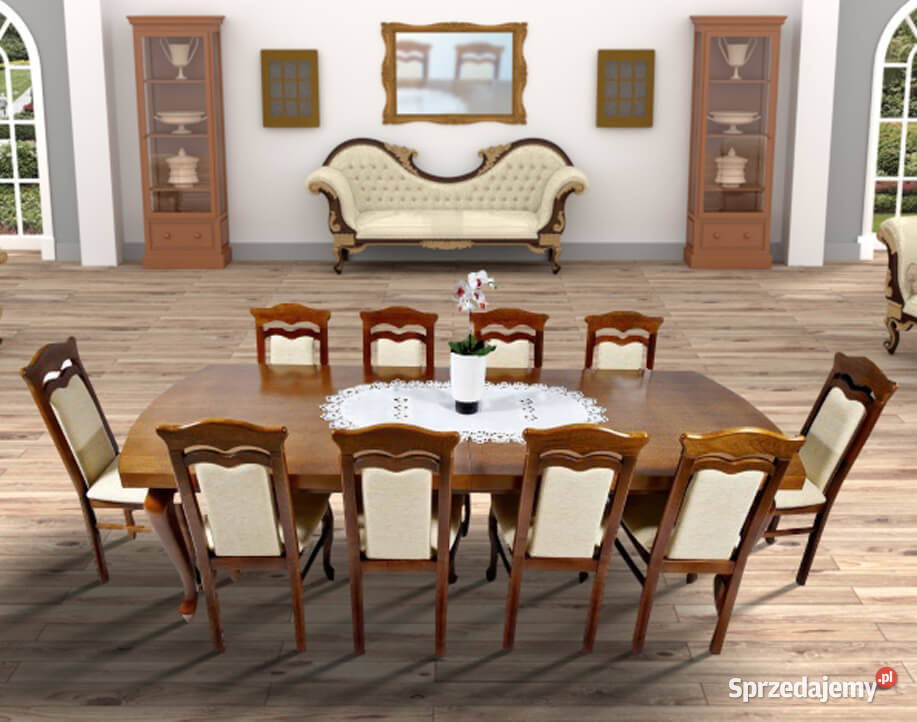 Stół LUDWIK Glamour 6 krzeseł TADEUSZ Zielona Góra