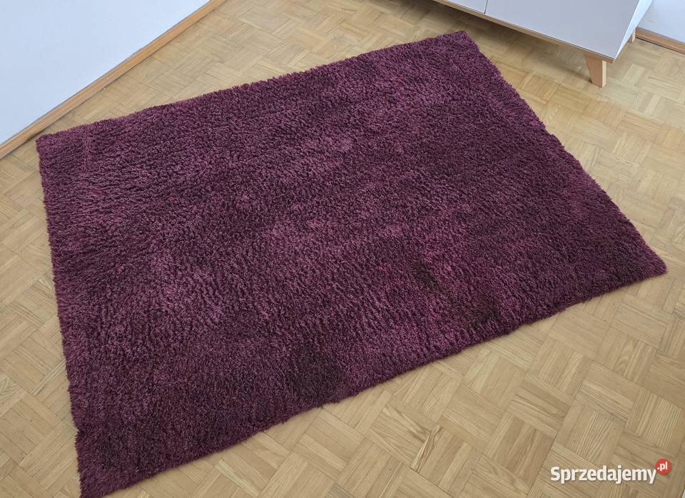 Miękki dywan shaggy bordowy śliwkowy 160 125 Kraków