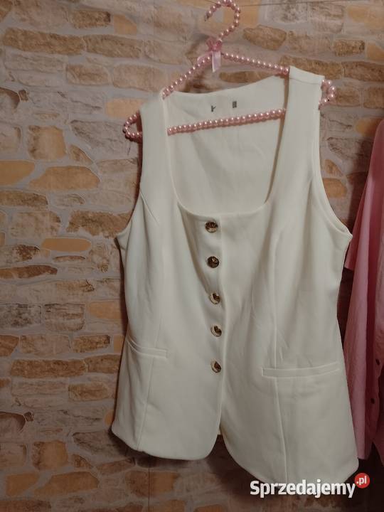 42XL River Island Ekskluzywna kremowa kamizelka Rozmiar 42(XL) Kraków sprzedam