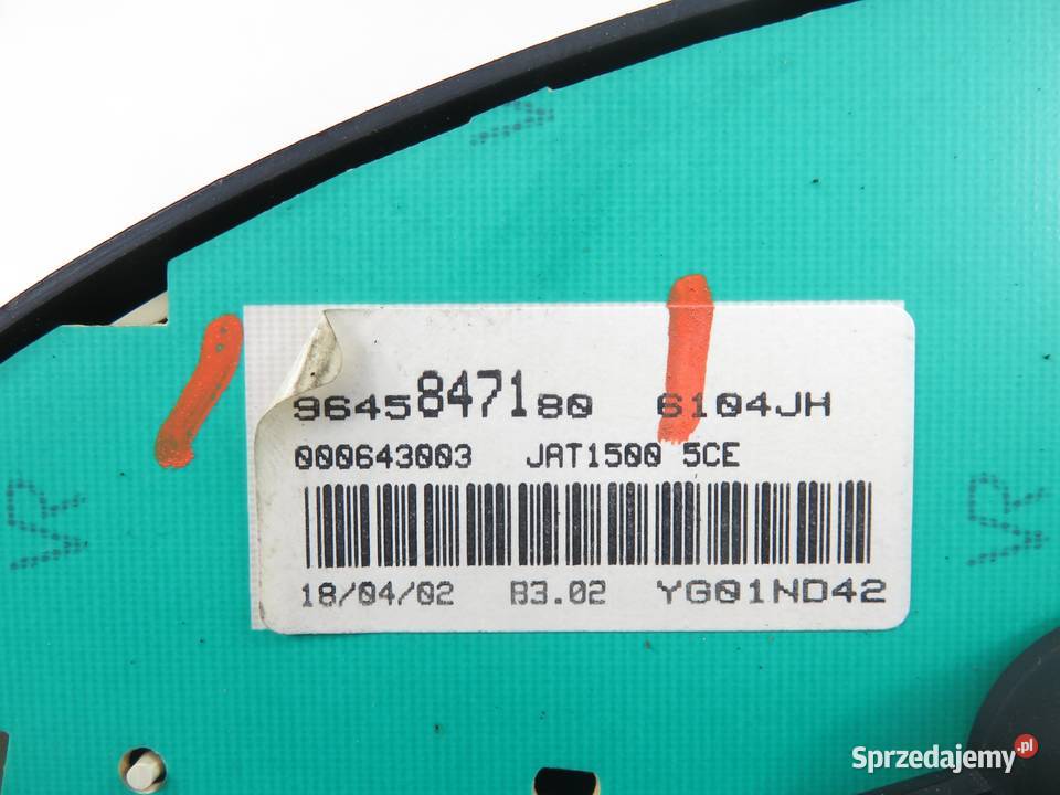 LICZNIK PEUGEOT 206 14 9645847180 Liczniki i zegary