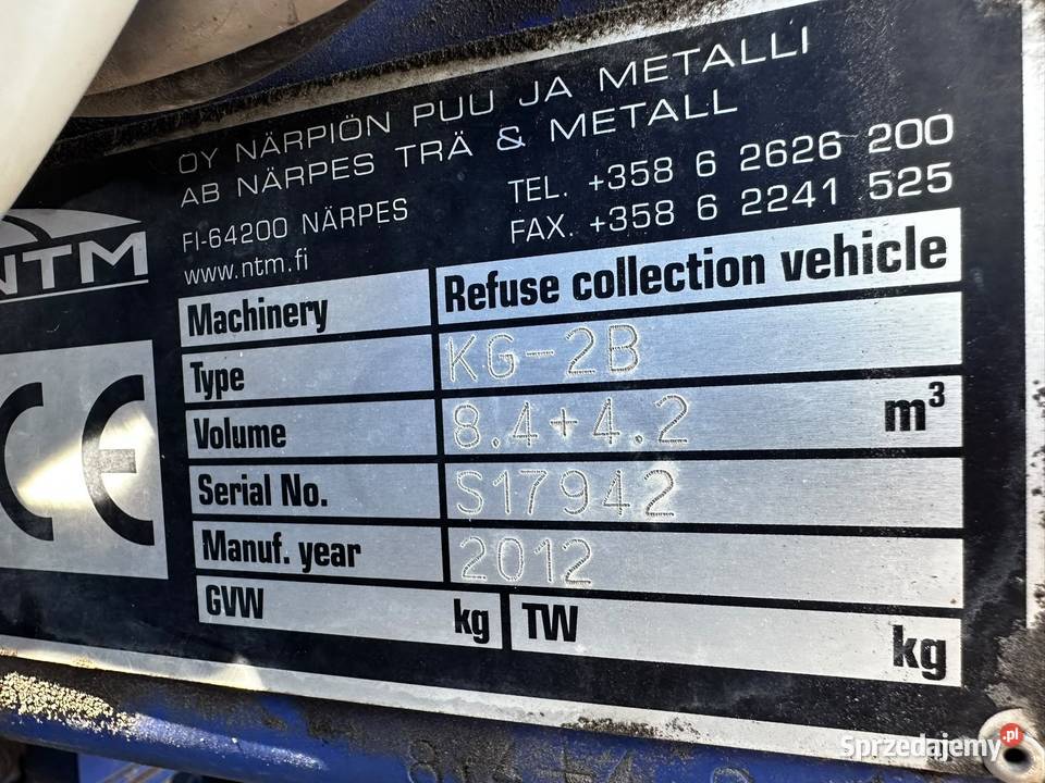 SCANIA P 230 śmieciarka 14 m3 NTM 2 k diesel Nowiny