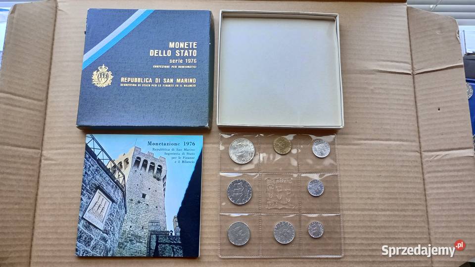 Stare monety 1976 San Marino 8 monet Stan podkarpackie Lesko