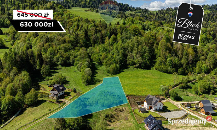 Widokowa Działka na wzniesieniu z pozwoleniem Sprzedaż Szlachtowa sprzedam