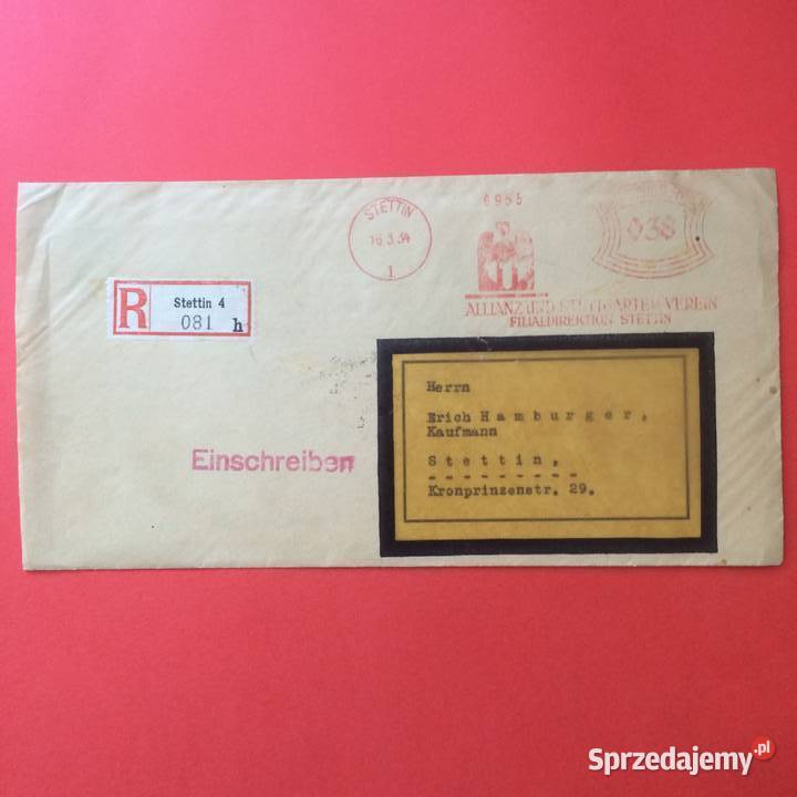 1797 Niemieckie Pismo Allianz Stettin Szczecin