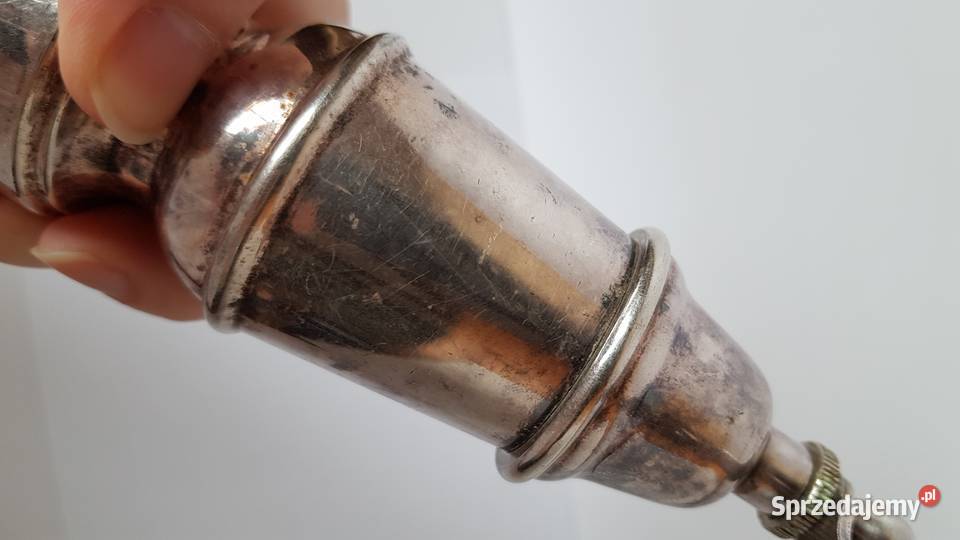 Sygnowana platerowana solniczka i pieprzniczka śląskie Dąbrowa Górnicza