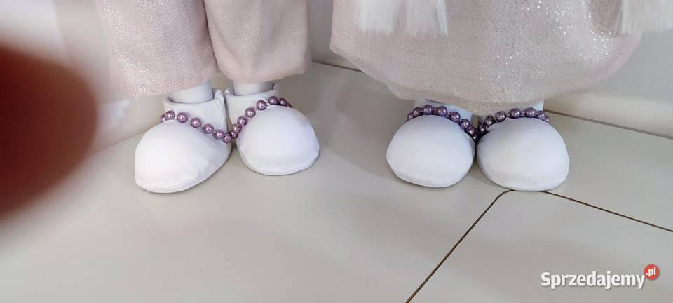 Skrzaty świąteczne krasnale gnomy para pudrowy Lipnica