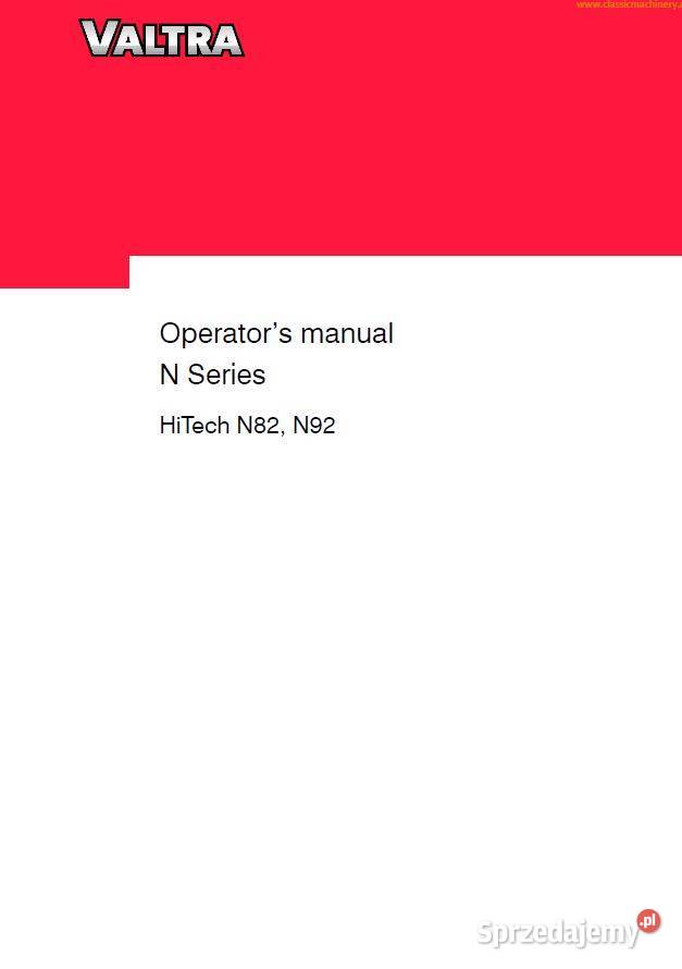 VALTRA N82H N92H Hitech instrukcja obsługi świętokrzyskie Kielce sprzedam