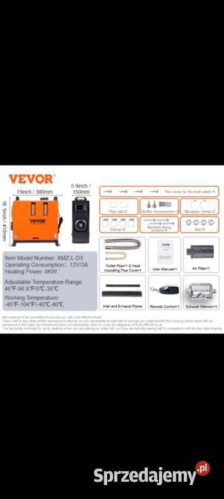 Ogrzewanie postojowe Vevor webasto 8kW
