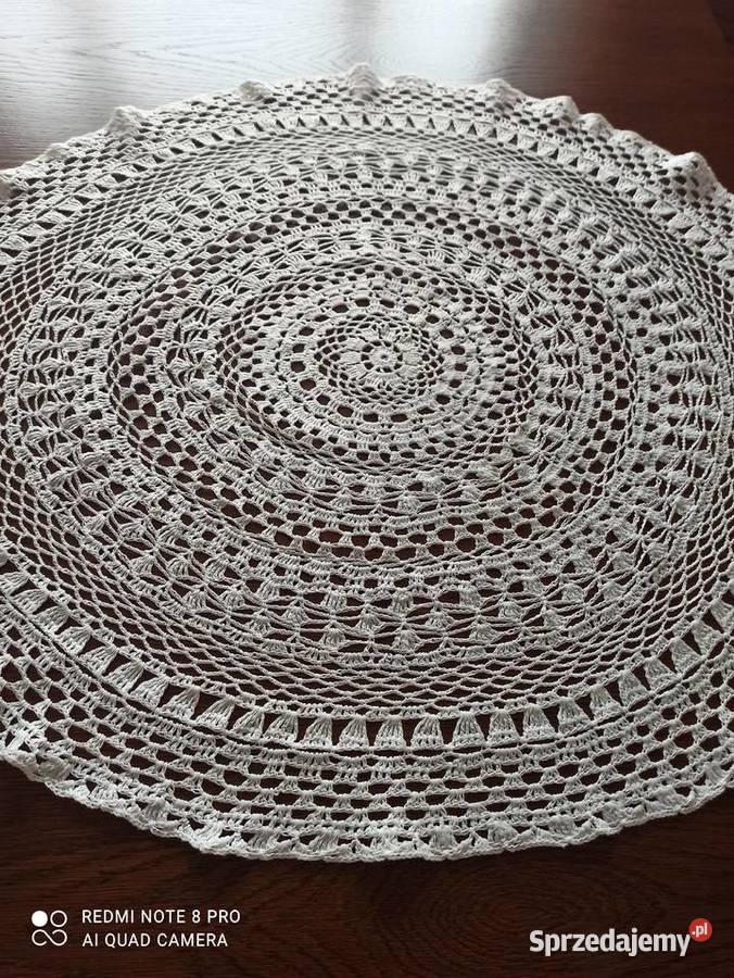 Serweta ręcznie robiona śr 90 biały podlaskie Białystok