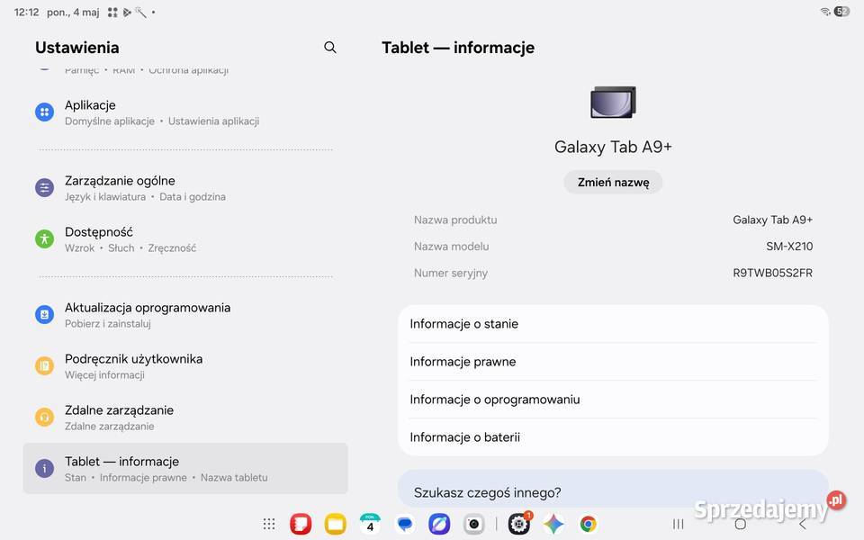 Tablet Samsung Galaxy Tab A9 Plus 8GB RAM 128GB Samsung Tablety i palmtopy Elbląg