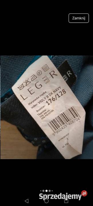 Marynarka Wełniana granatowa o kroju męskim Krosno