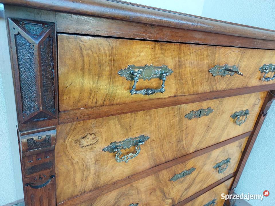Zabytkowa komoda eklektyczna cztery szuflady Tczew