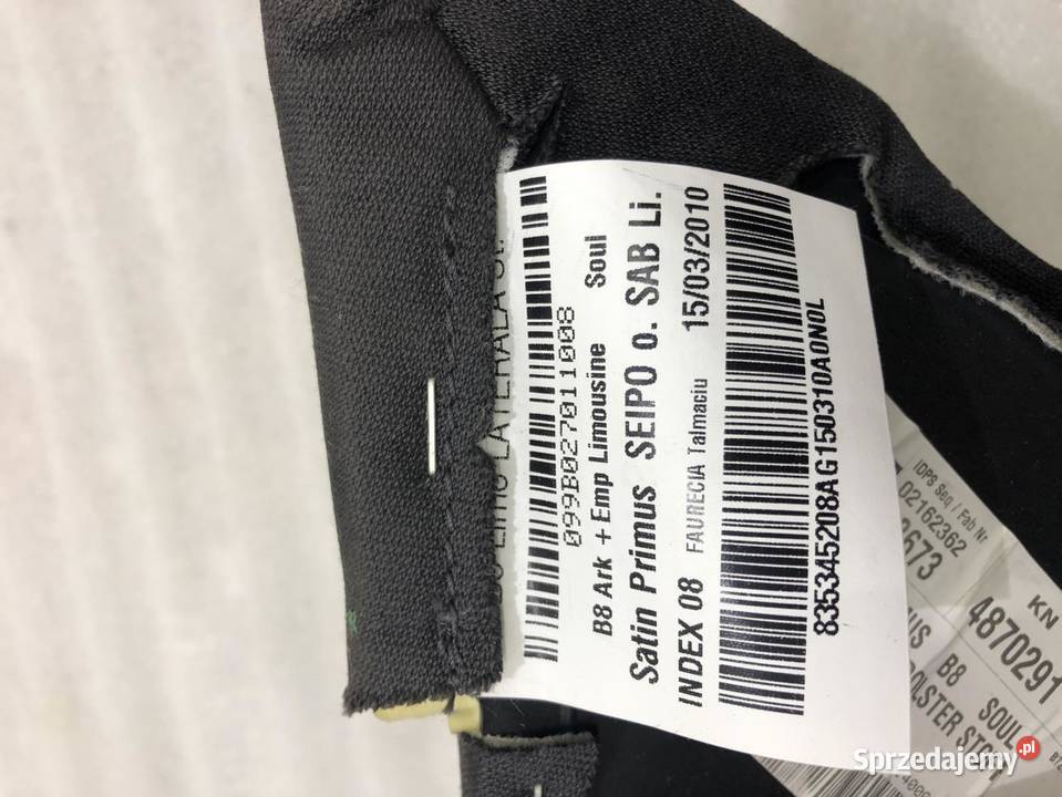 BOCZEK KANAPY TYŁ AUDI A5 8T 8T0857791 Tapicerki samochodowe sprzedam