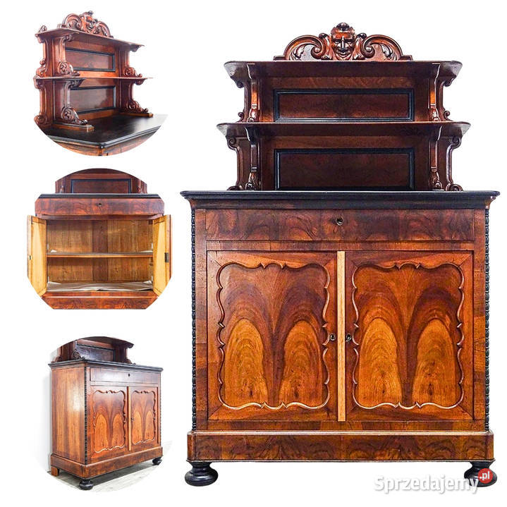 Francuski KREDENS orzechowy drewniana KOMODA z wielkopolskie Kalisz