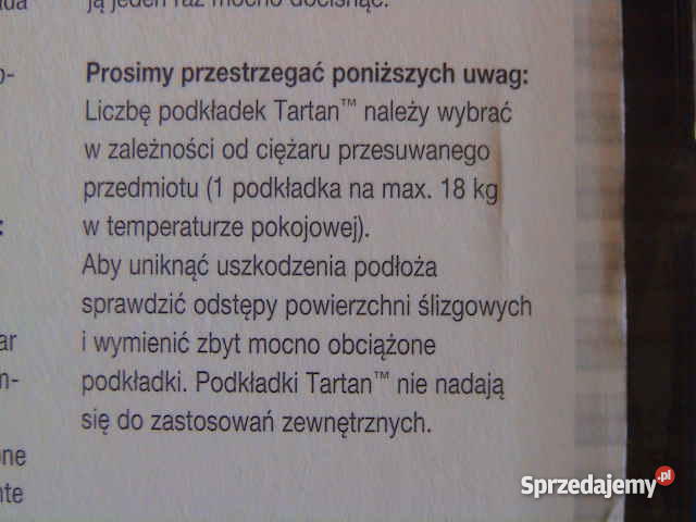 Podkładki 3M TARTAN ułatwiające przesuwanie Jaworzno
