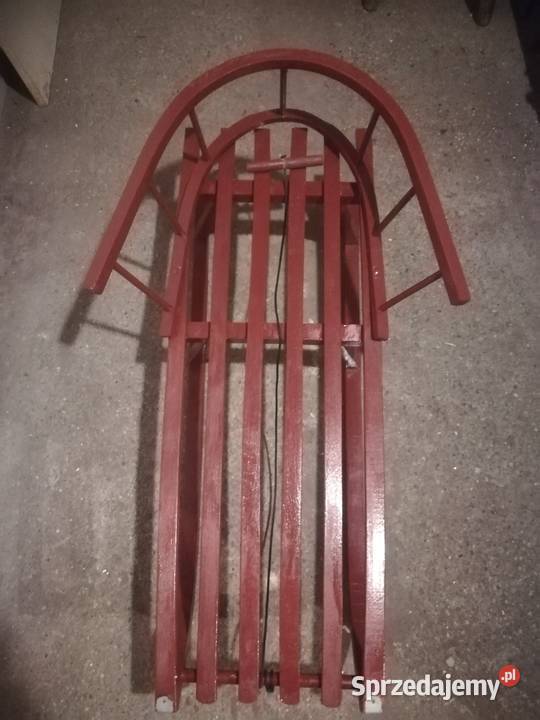 Sanki drewniane z oparciem i sznurkiem z Sport i Wypoczynek śląskie Katowice