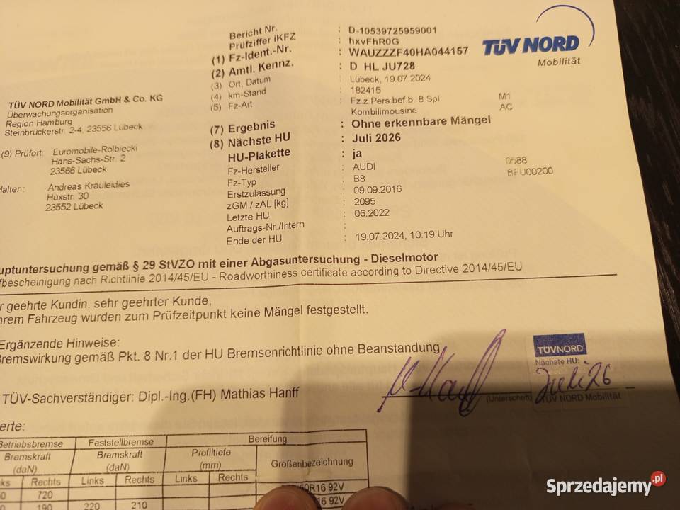 Audi A4 B9 prosto z Niemiec TDi 20 150 6manual