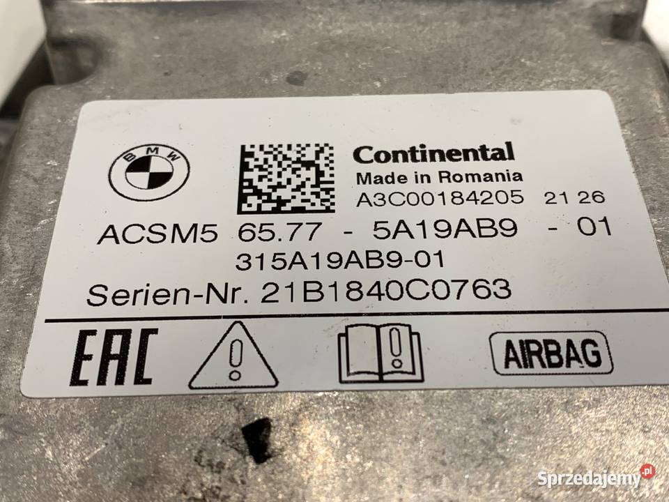 SENSOR AIRBAG BMW G21 5A19AB9 CZUJNIK PODUSZKI osobowe podkarpackie sprzedam