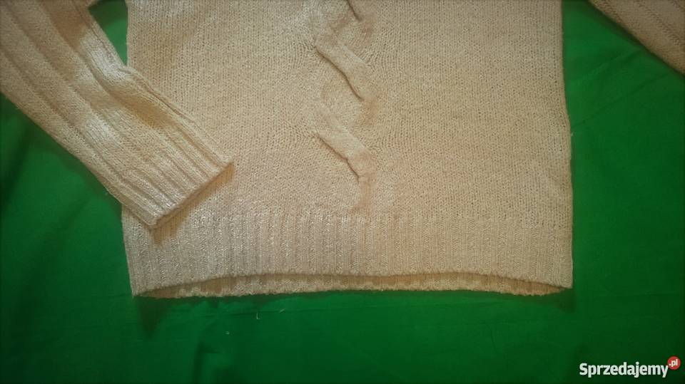 Kremowy sweter Opinion By Spengler z golfem Rozmiar 38(M) Odzież damska Warszawa