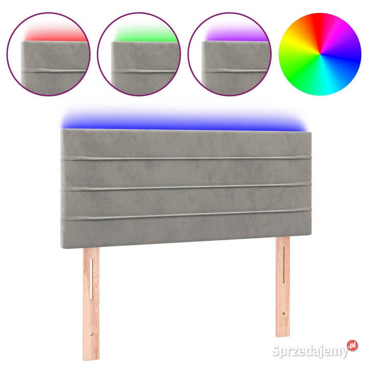 Zagłówek do łóżka z LED jasnoszary 80x5x7888 sprzedam