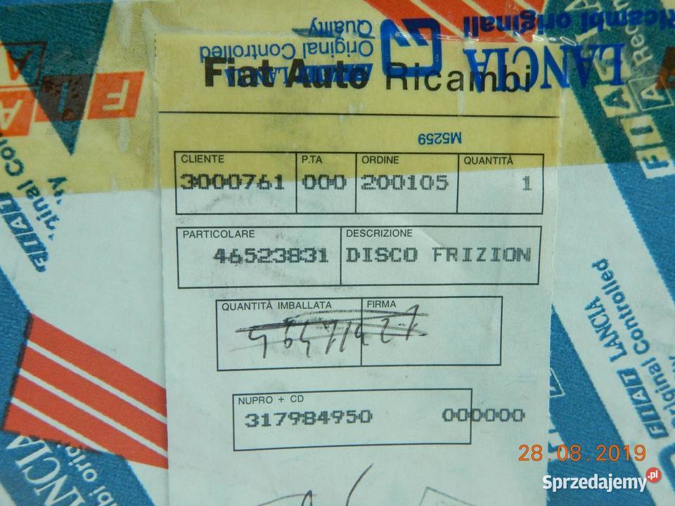TARCZA SPRZĘGŁA FIAT PANDA 8103 10 46523831 ASO