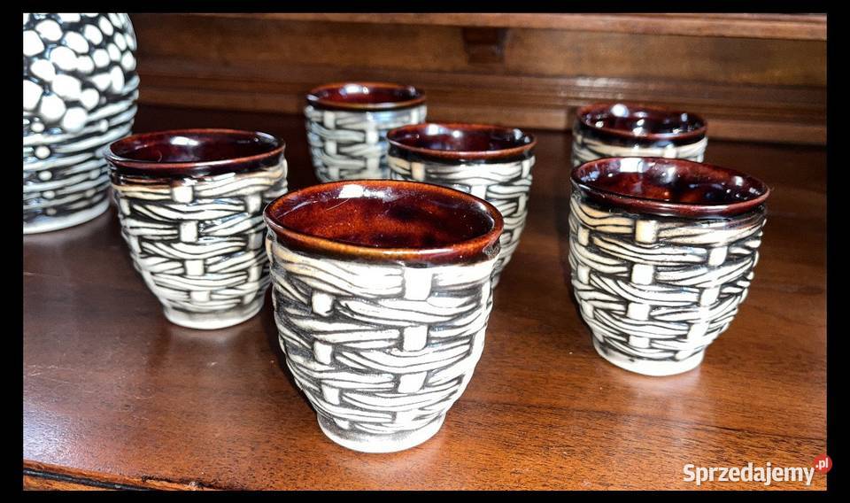 Zestaw ceramiczny Karafka i 6 czarek Gdańsk