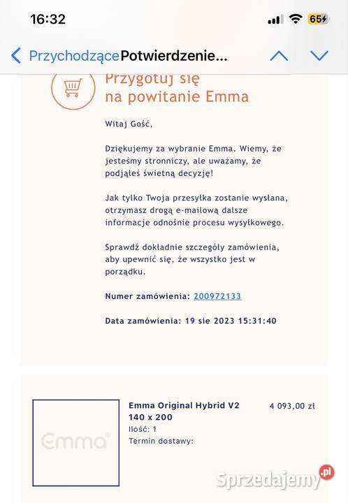 Materac 140x200 Emma Hybrydowy mazowieckie