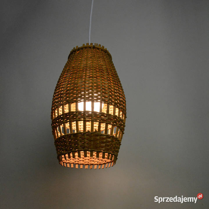 Lampa sufitowa z wiklinowym kloszem Dania lata odcienie brązowego Warszawa sprzedam