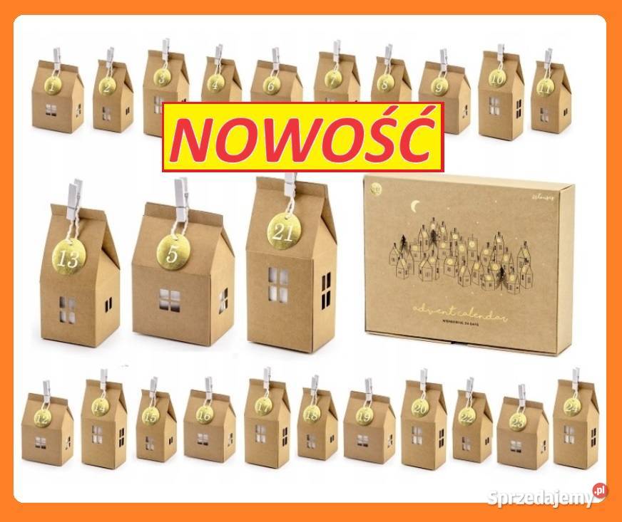 Kalendarz Adwentowy Domki z Papieru Kraft 24 Kraków sprzedam